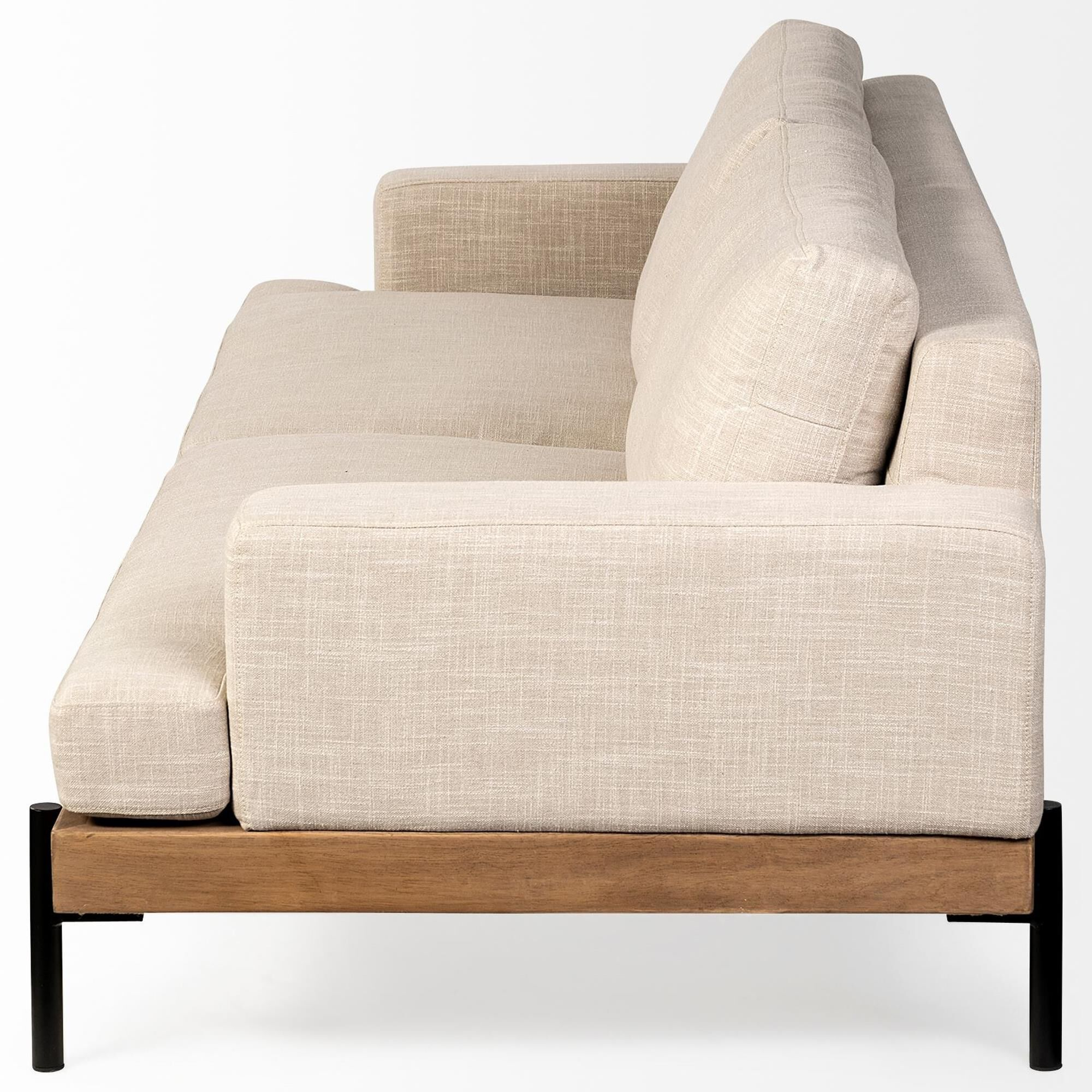 Mercana Colburne Ii 3 Seater Sofa In Beige Wood Nebraska Furniture Mart ... inside