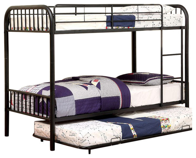 Metal Twin/Twin Bunk Bed, Black - Transitional - Bunk Beds - By Davis ... intended for Maintaining Longevity of Black Metal Twin Bunk Beds Through Proper Care