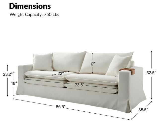 Minimalist Modern Style Slipcovered Sofa - Transitional - Sofas - By ... for Achieving Serene Living Spaces with a Minimalist Navy Sofa