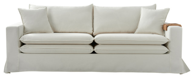 Minimalist Modern Style Slipcovered Sofa - Transitional - Sofas - By ... within Achieving Serene Living Spaces with a Minimalist Navy Sofa