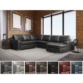 Mitchell Modern Premium Top Grain Italian Leather Sectional Sofa - Bed ... with Mia Top Grain Italian Leather Sofa