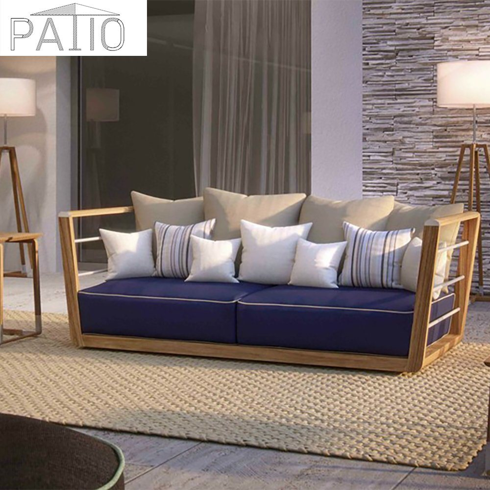Modern Home Furniture Outdoor Garden Teak Frame Waterproof Fabric Sofa ... pertaining to Creating Comfortable Outdoor Living Spaces with Long-Lasting Waterproof Upholstery