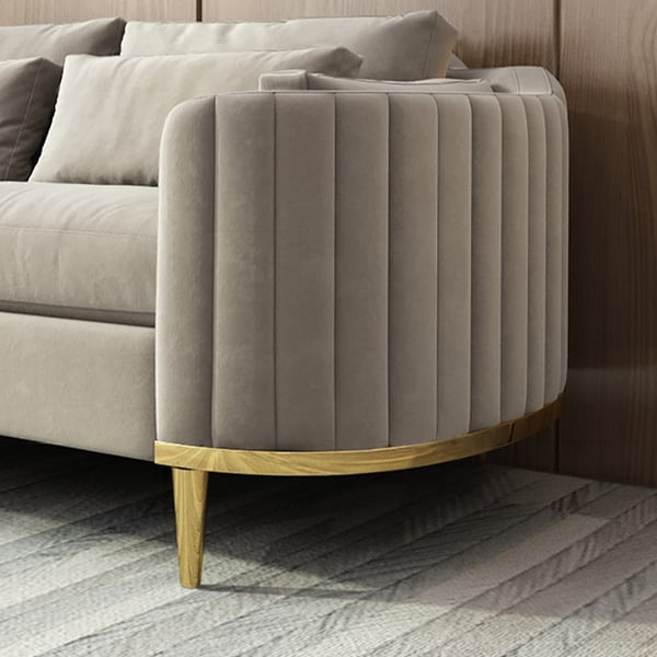 Modern Living Room Sets Gray Velvet Upholstered Chair & Loveseat & Sofa 3 Pieces | Homary pertaining to Ravish Velvet Gray Chairs Integrating Style and Comfort