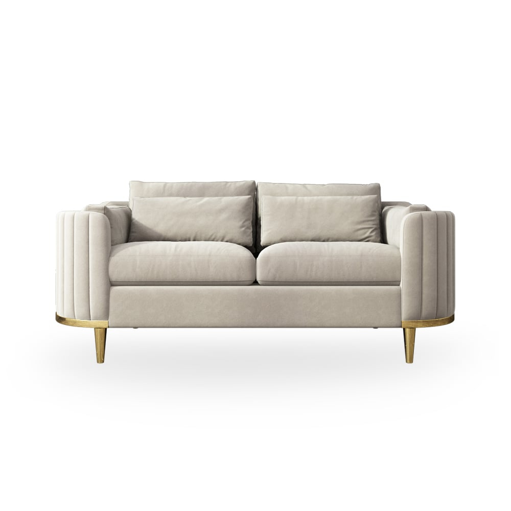 Modern Living Room Sets Gray Velvet Upholstered Chair & Loveseat & Sofa 3 Pieces|Homary intended for Ravish Velvet Upholstered Chair, Gray, Sofa