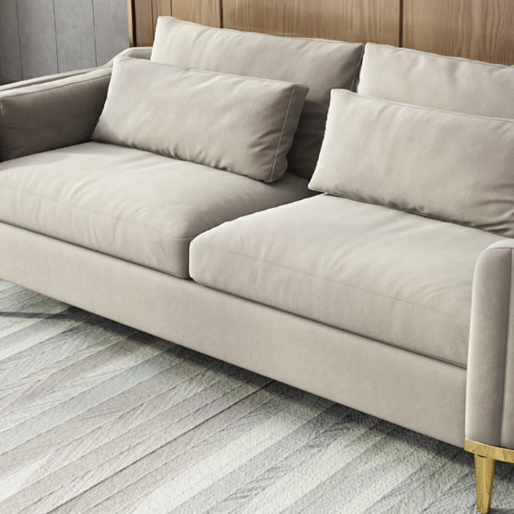 Modern Living Room Sets Gray Velvet Upholstered Chair & Loveseat & Sofa 3 Pieces|Homary within Ravish Velvet Upholstered Chair, Gray, Sofa