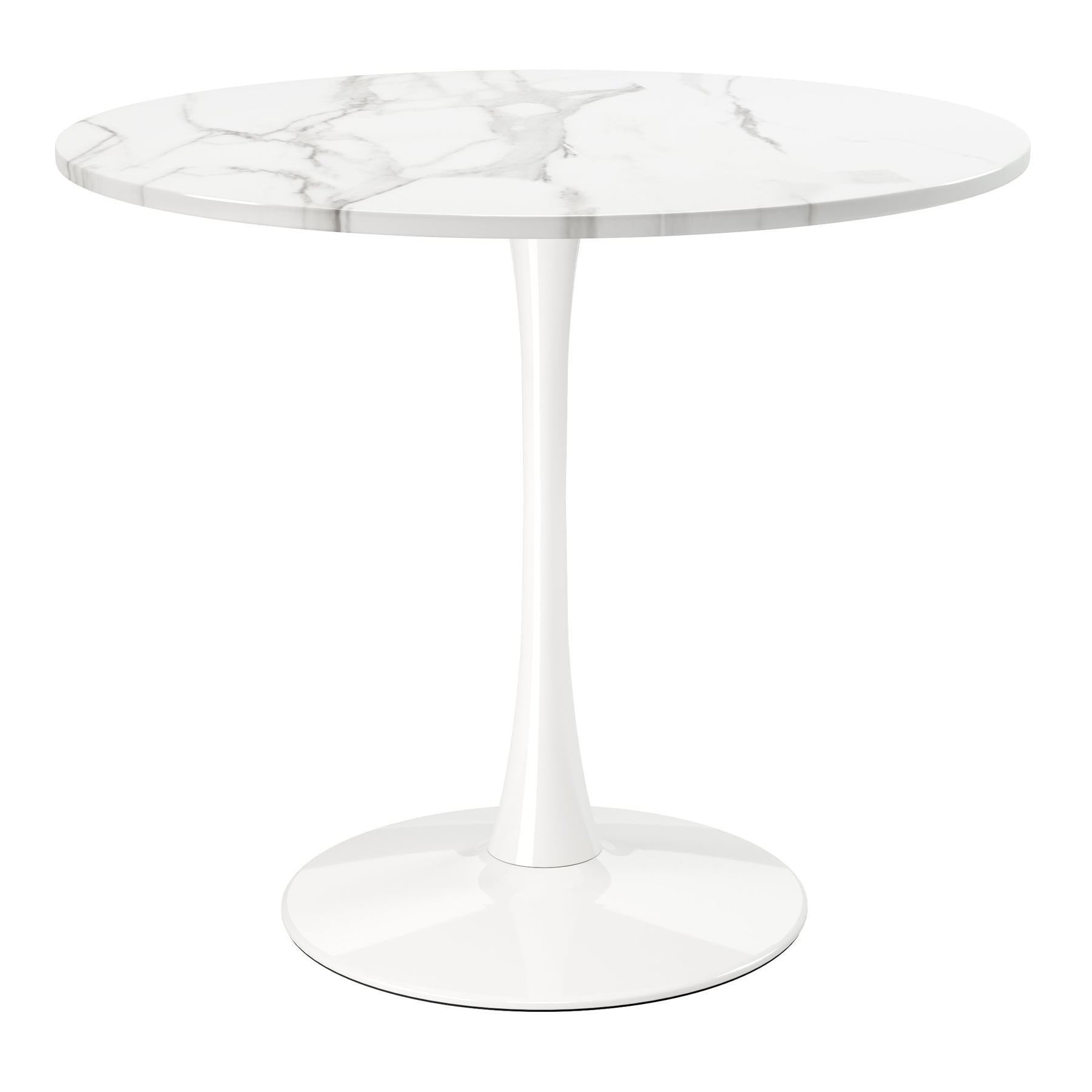 Modholic Tulip 36" Wood Top Dining Table, Marble Finish - Walmart.com intended for Modholic Tulip Wood Top Dining Table 36" Round, Marble Finish