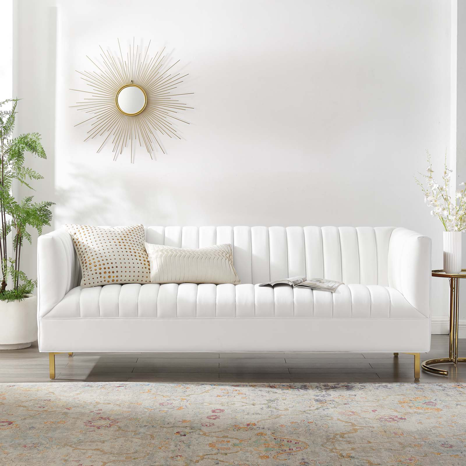 Modway Shift Channel Tufted Performance Velvet Sofa & Reviews | Wayfair throughout Why a Navy Performance Velvet Sofa Might Be Your Next Best Investment