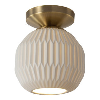 Moraga Bone Porcelain Semi-Flush Mount Ceiling Light - Contemporary ... in Moraga Bone Porcelain Semi-Flush Mount Ceiling Light