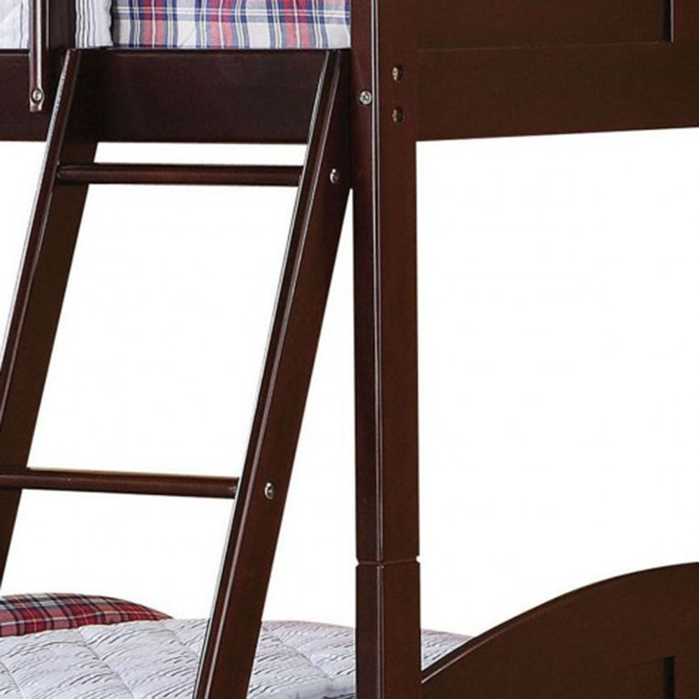 New Acme Toshi Twin-Over-Twin Size Bunk Bed Frame With Ladder, And ... regarding Acme Nissa Transitional Wooden Frame Twin Over Twin Bunk Bed In Espresso