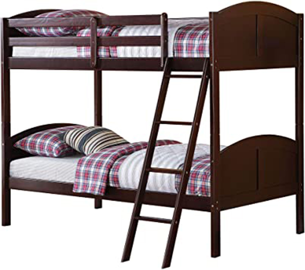 New Acme Toshi Twin-Over-Twin Size Bunk Bed Frame With Ladder, And ... within Acme Nissa Transitional Wooden Frame Twin Over Twin Bunk Bed In Espresso