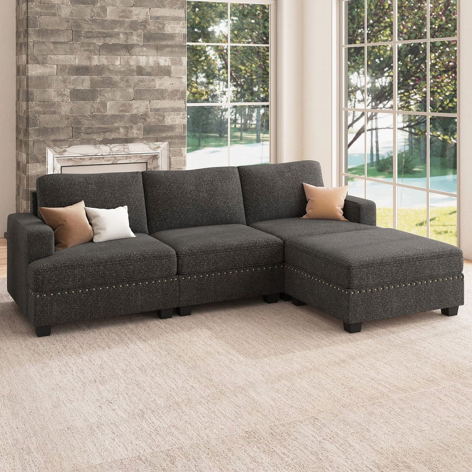 Nolany Modular Sectional Convertible Sofa With Storage Ottoman For ... with regard to Modular Sectional Sofa With Storage