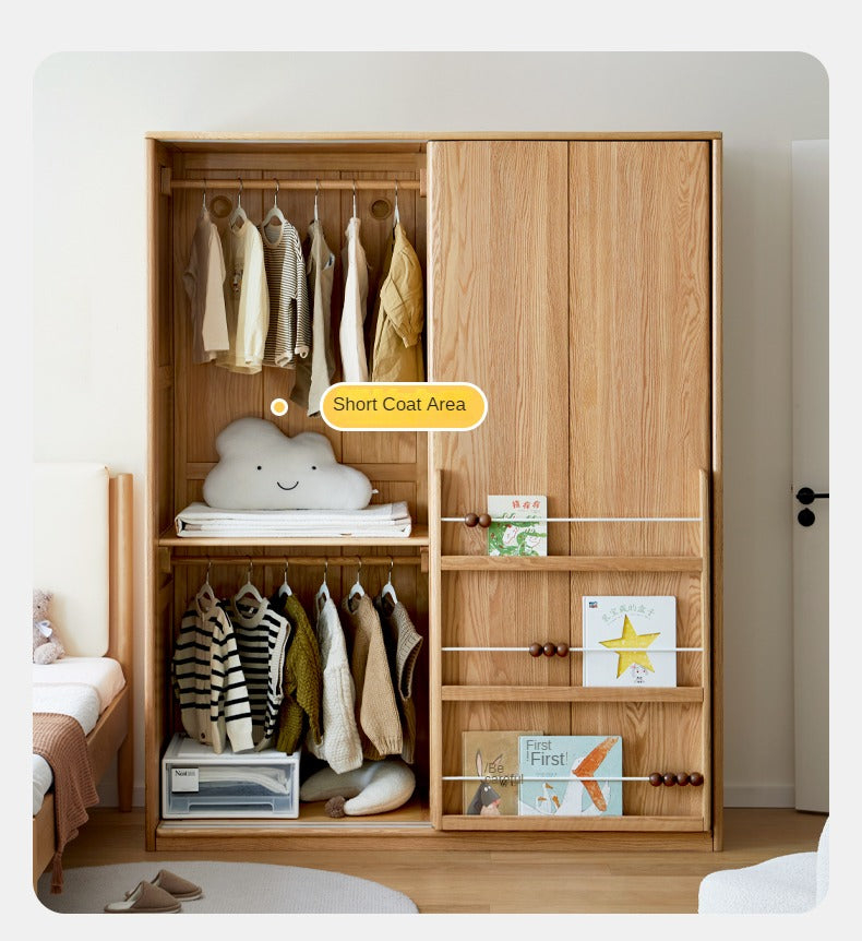 Oak Solid Wood Kid's Sliding Door Wardrobe throughout A Parent's Guide to Choosing the Right Beech Wood Wardrobe for Your Growing Family