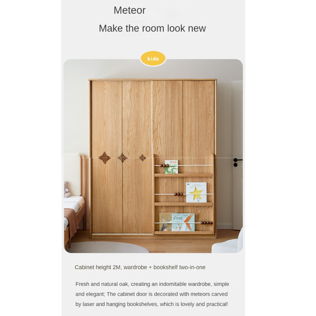 Oak Solid Wood Kid's Sliding Door Wardrobe with A Parent's Guide to Choosing the Right Beech Wood Wardrobe for Your Growing Family