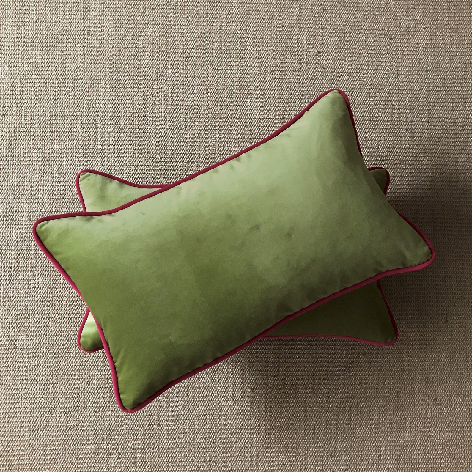 Olive Green And Red Velvet Lumbar Holiday Pillow Cover - Etsy pertaining to Elliot 84" Velvet Track Arm With Lumbar Pillows, Olive Green