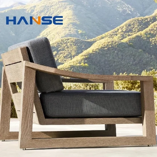 Outdoor Furniture Garden Teak Wood Waterproof Fabric Sofa Set With ... in Creating Comfortable Outdoor Living Spaces with Long-Lasting Waterproof Upholstery