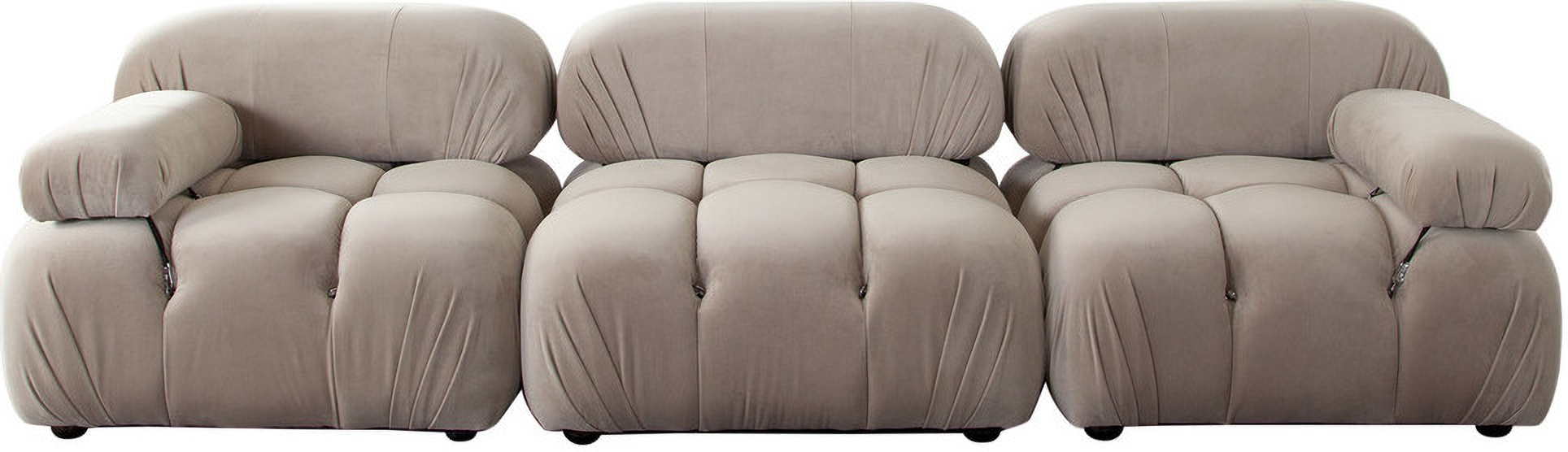 Paloma 3Pc Modular 111 Inch Sofa In Mink Tan Velvet By Diamond Sofa ... with From Comfort to Style The Paloma Sofa in Luxurious Mink Tan Velvet