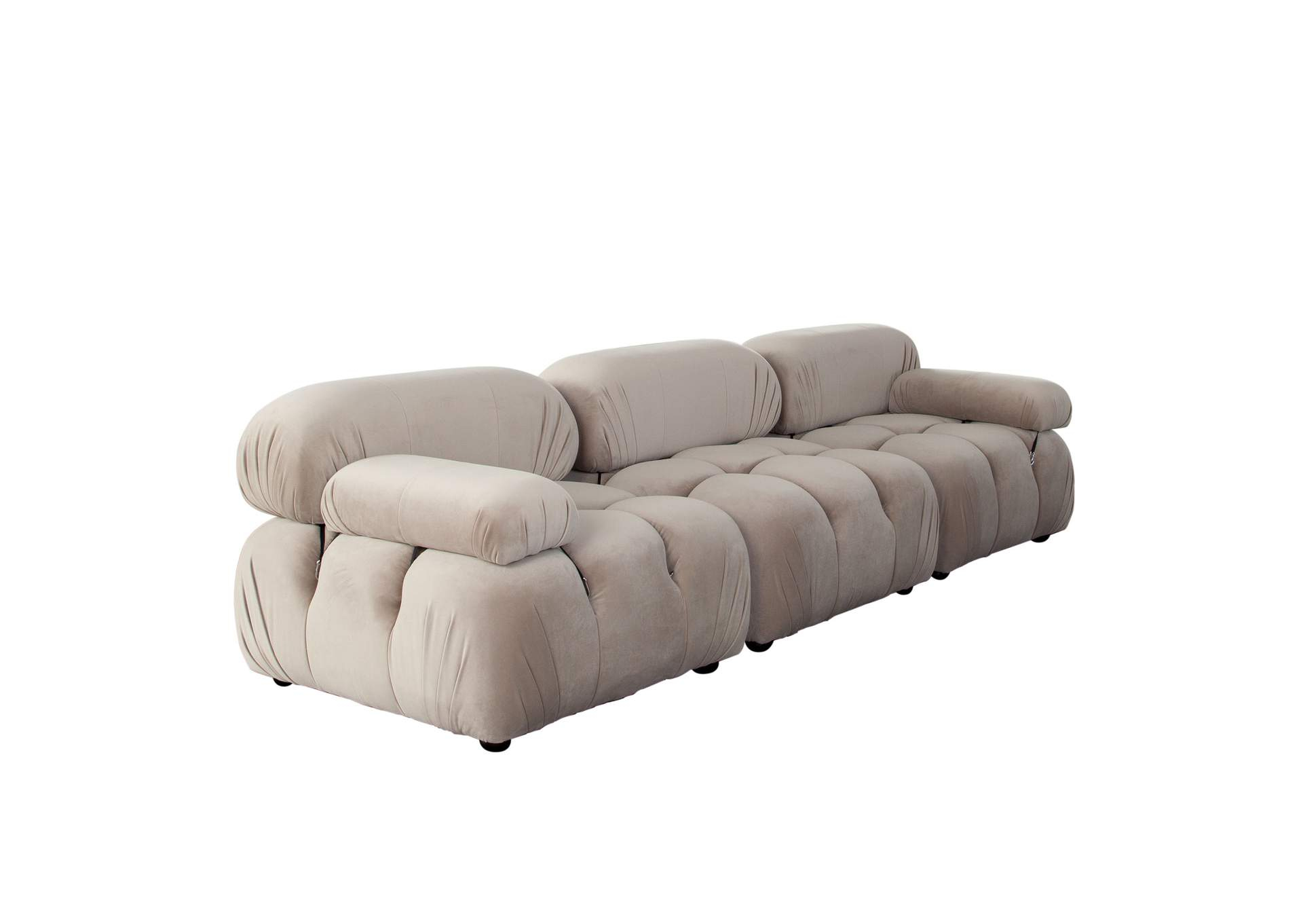 Paloma 3Pc Modular 111 Inch Sofa In Mink Tan Velvet intended for Paloma 3Pc Modular 111" Sofa In Mink Tan Velvet