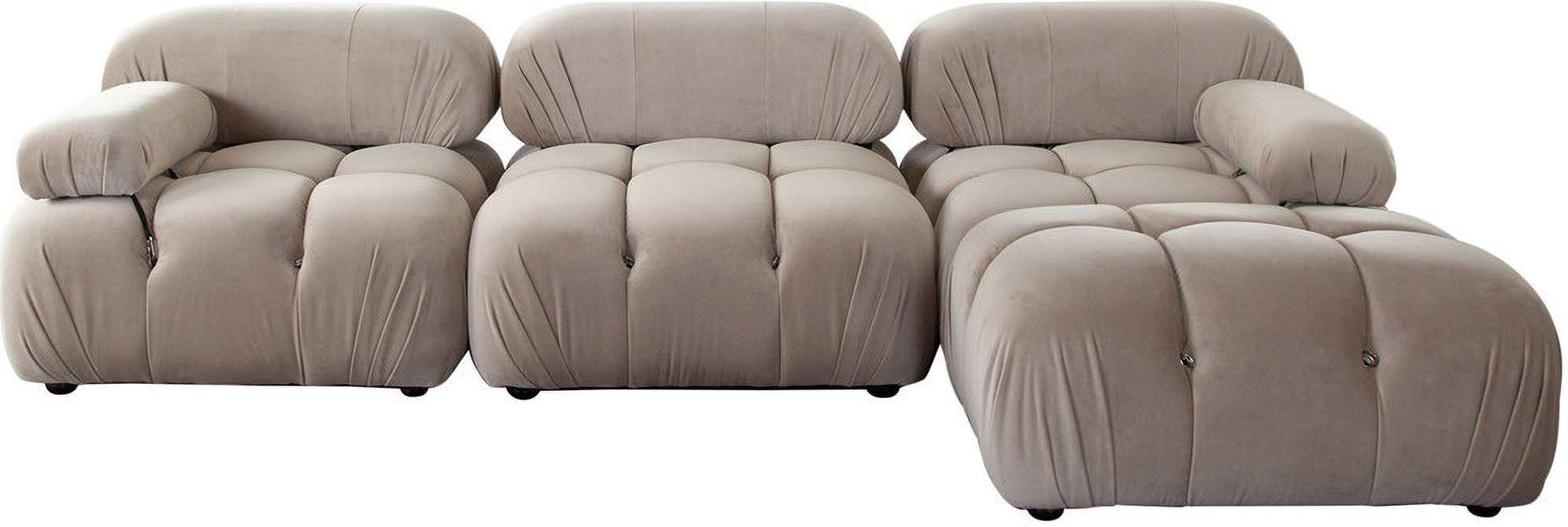 Paloma 4Pc Modular 111 Inch Reversible Chaise Sectional In Mink Tan ... inside Paloma 3Pc Modular 111" Sofa In Mink Tan Velvet