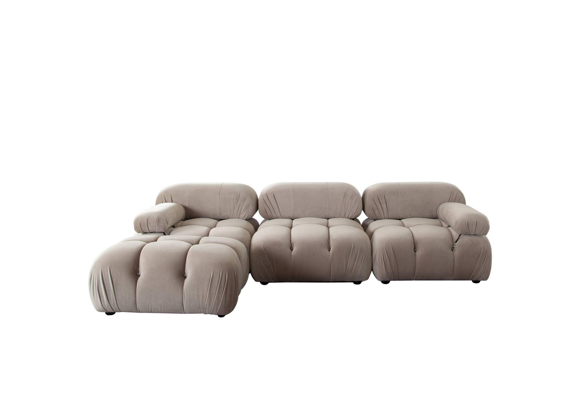 Paloma 4Pc Modular 111 Inch Reversible Chaise Sectional In Mink Tan Velvet for From Comfort to Style The Paloma Sofa in Luxurious Mink Tan Velvet