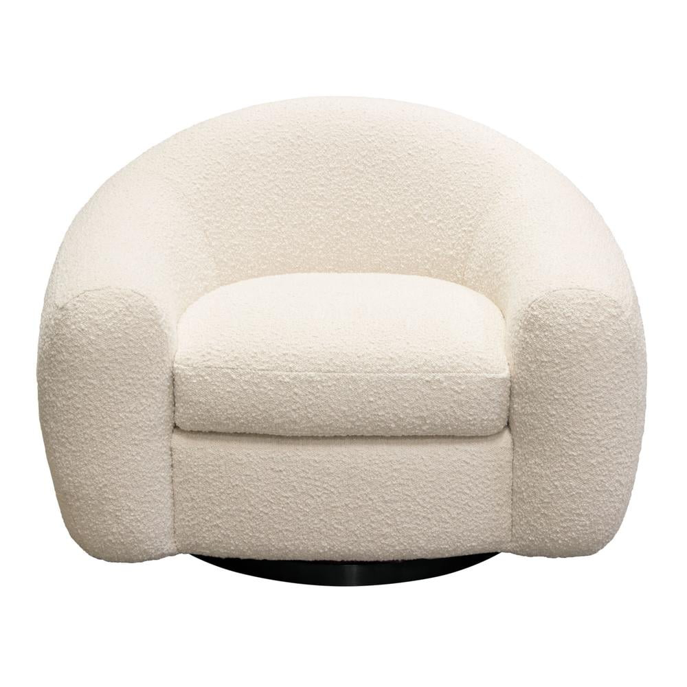 Pascal Swivel Chair In Bone Boucle Textured Fabric W/ Contoured Arms ... throughout The Allure of Bone Boucle Textured Fabric on the Pascal Sofa