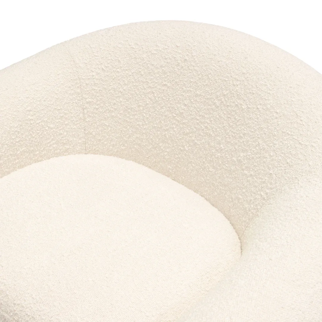 Pascal Swivel Chair In Bone Boucle Textured Fabric W/ Contoured Arms ... within The Allure of Bone Boucle Textured Fabric on the Pascal Sofa