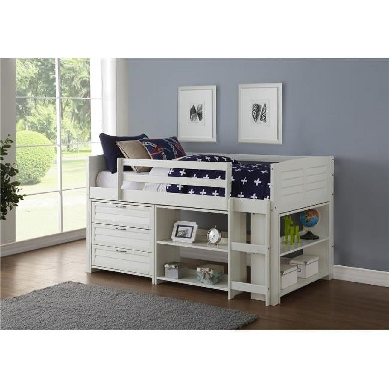 Creating a Cozy Nook with a White Louver Low Loft Chest