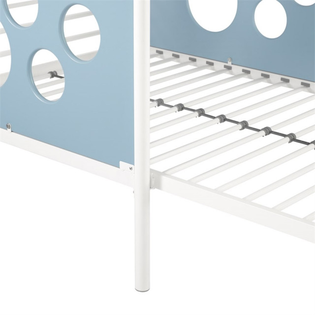 Pemberly Row 60" L-Shape Metal Bunk Bed With Cut Out Panels - White ... within Creating Cozy and Functional Spaces with the Pemberly Row Metal Bunk Bed