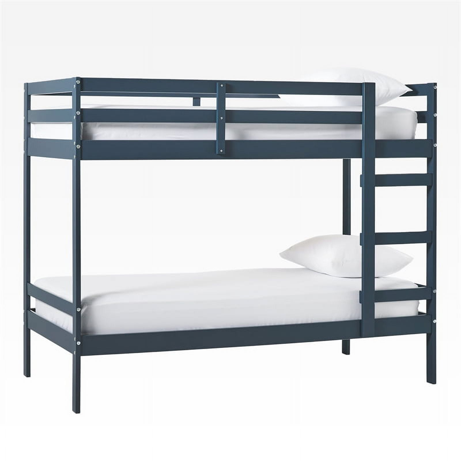 Pemberly Row Modern Solid Wood Twin Over Twin Simple Bunk Bed In ... inside Pemberly Row Twin Over Twin Simple Solid Wood Bunk Bed - Olive Green