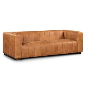 Poly & Bark Canale 86" Sofa In Full-Grain Pure-Aniline Italian Leather ... with The Charm of Cognac Tan The Poly and Bark Mateo Leather Sofa's Allure