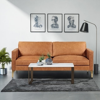 Poly & Bark Mateo 82.5" Sofa - Full Grain Genuine Italian Leather - Bed ... regarding The Charm of Cognac Tan The Poly and Bark Mateo Leather Sofa's Allure