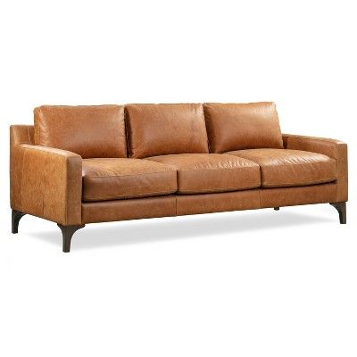 Poly & Bark Sorrento Leather Sofa Cognac Tan: Italian Full-Grain ... inside Poly And Bark Mateo Leather Sofa, Cognac Tan