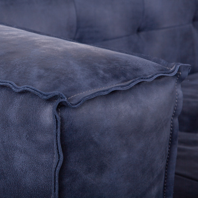 Portia Antique Blue Italian Leather Sofa - Contemporary - Sofas - By ... in Portia Antique Blue Italian Leather Sofa