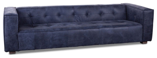 Portia Antique Blue Italian Leather Sofa - Contemporary - Sofas - By ... inside Understanding the Unique Qualities of Portia Antique Blue Italian Leather Sofas