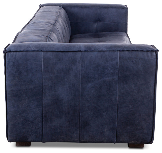 Portia Antique Blue Italian Leather Sofa - Contemporary - Sofas - By ... intended for Understanding the Unique Qualities of Portia Antique Blue Italian Leather Sofas