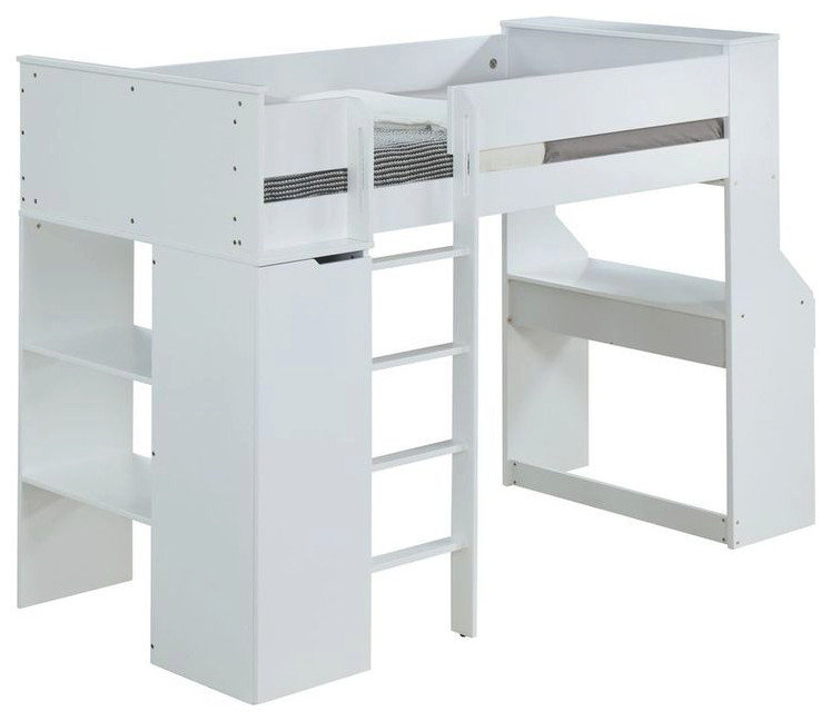 Ragna Twin Loft Bed W/Desk & Wardrobe - Transitional - Loft Beds - By ... with regard to Ragna Twin Loft Bed W/Desk & Wardrobe