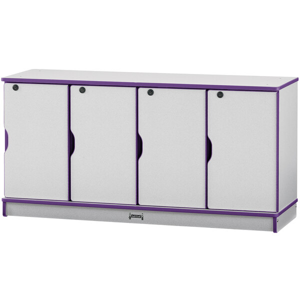 Rainbow Accents 4688Jc004 48 1/2" X 15" X 24" Locking 4-Section Purple ... regarding Rainbow Accents 4 Section Coat Locker - Purple