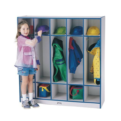 Rainbow Accents 5-Section Coat Locker - Yellow | Kids Coat Locker ... throughout Rainbow Accents 5 Section Coat Locker With Step - Navy