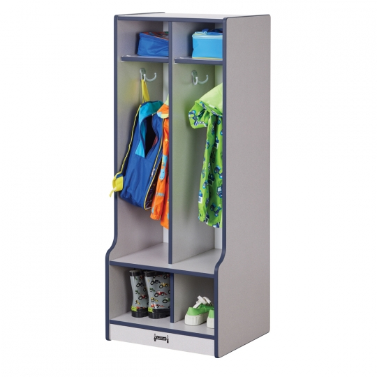 Rainbow Accents Coat Locker With Step - Two Sections | Schools In for The Durable and Delightful Rainbow Accents 5 Section Locker in Blue Explained