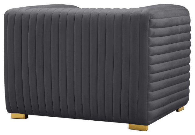 Ravish Velvet Upholstered Chair - Contemporary - Armchairs And Accent Chairs - By Meridian ... pertaining to Ravish Velvet Gray Chairs Integrating Style and Comfort