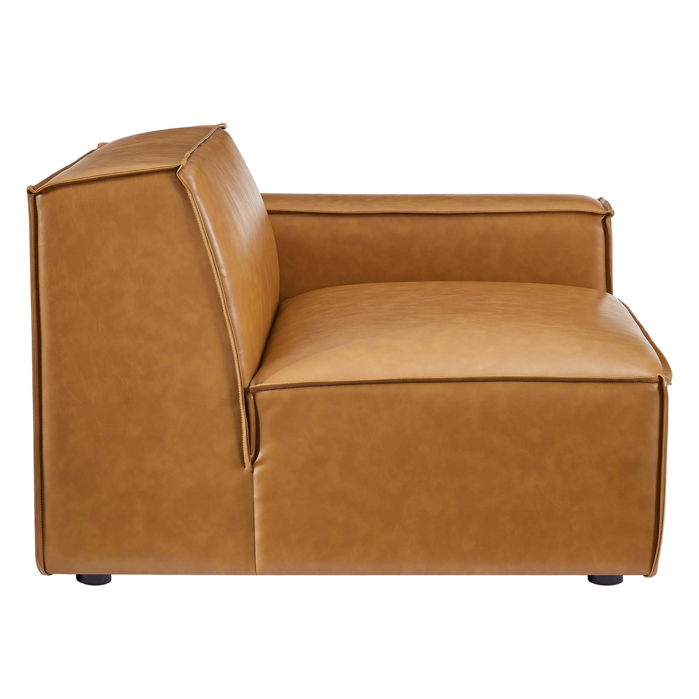 Restore 4-Piece Vegan Leather Sectional Sofa In Tan - Modern In Designs intended for Exploring the Texture and Feel of Tan Restore Vegan Leather Sofas