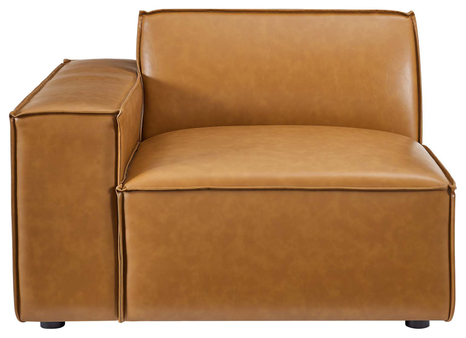 Restore 4-Piece Vegan Leather Sectional Sofa, Tan - Contemporary ... for Restore Vegan Leather 4-Piece Sofa, Tan