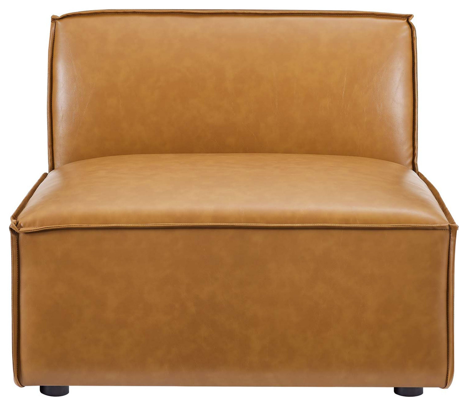Restore 4-Piece Vegan Leather Sectional Sofa, Tan - Contemporary ... with regard to Restore Vegan Leather 4-Piece Sofa, Tan