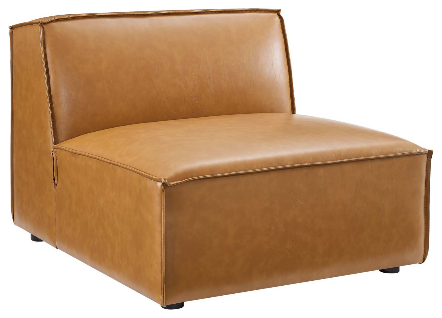 Restore 4-Piece Vegan Leather Sectional Sofa, Tan - Contemporary ... with Restore Vegan Leather 4-Piece Sofa, Tan