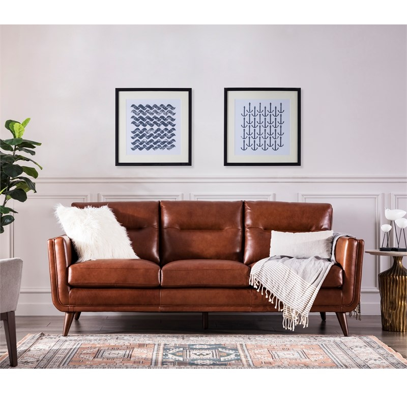 Rex Mid-Century Leather Sofa In Cobblestone Brown | Homesquare with Styling Your Space with the Versatile Rex Mid-Century Leather Sofa in Cobblestone Brown