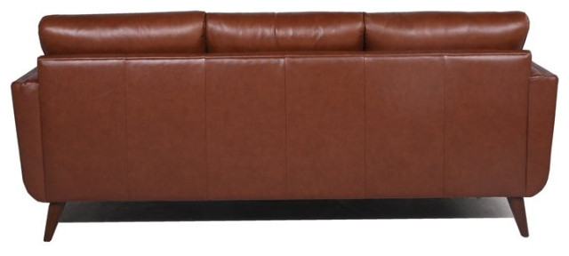 Rex Mid-Century Leather Sofa In Cobblestone Brown - Midcentury - Sofas ... inside Rex Mid-Century Leather Sofa In Cobblestone Brown