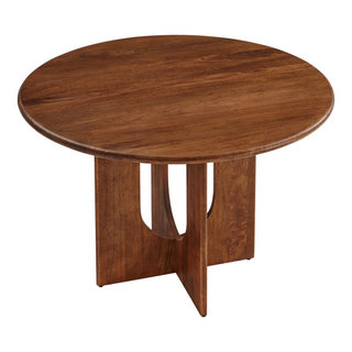 Rivian Round 48" Wood Dining Table - Tropical - Dining Tables - By ... with regard to Rivian Round 48" Wood Dining Table, Walnut