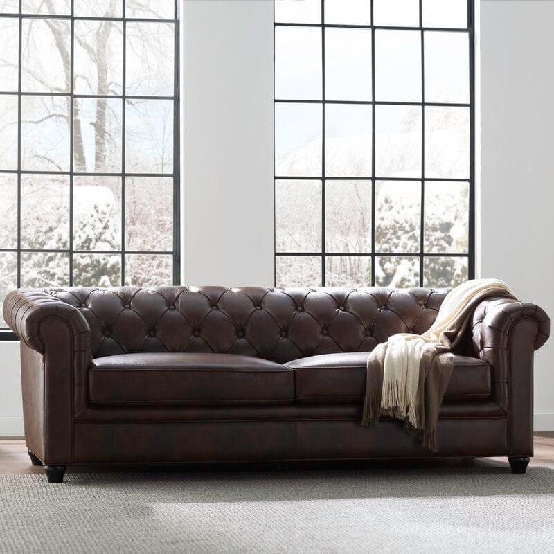 Rolled Arm Back Tufted Chesterfield Sofa | Wood Store with regard to Choosing the perfect tufted Chesterfield sofa with rolled arms for your living space