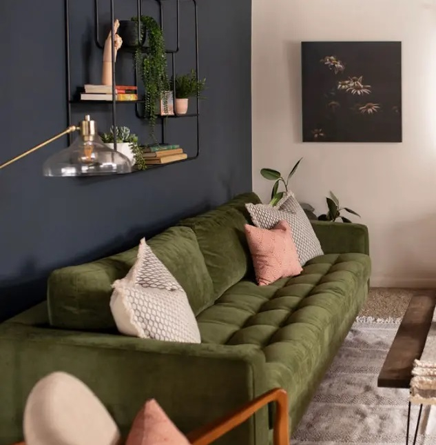 Roma Sofa In Green Velvet 88" Classic Style – Urban Home within Roma Sofa In Green Velvet Fabric