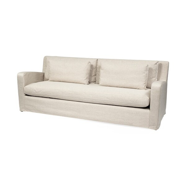 Safavieh Cottage Slipcover Beige Living Room Chair - 25.6" X 26.4" X 35 ... intended for Denly Ii 92.5X38.25X34.5 Beige Slipcover Three Seater Sofa