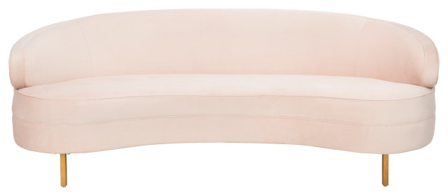 Safavieh Couture Primrose Curved Sofa - Contemporary - Sofas - By Safavieh | Houzz with Creating a Cozy Nook With the Light Pink Primrose Curved Sofa